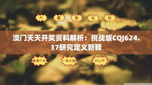 澳门天天开奖资料解析:挑战版CQJ624.37研究定义新释