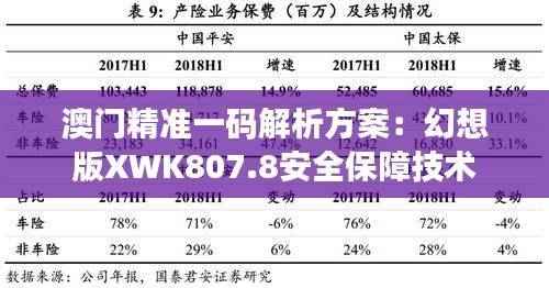 澳门精准一码解析方案:幻想版XWK807.8安全保障技术