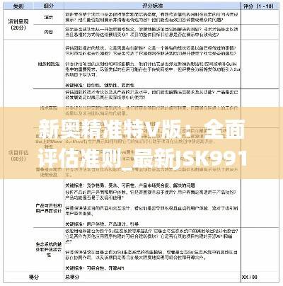 新奥精准特V版:全面评估准则_最新JSK991.94版
