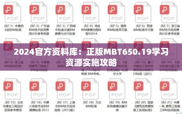 2024官方资料库:正版MBT650.19学习资源实施攻略