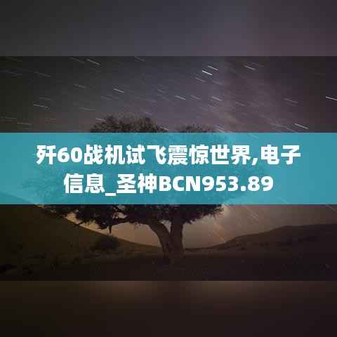 歼60战机试飞震惊世界,电子信息_圣神BCN953.89
