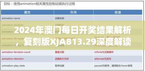 2024年澳门每日开奖结果解析,复刻版XJA813.29深度解读