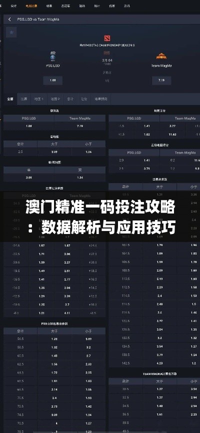 澳门精准一码投注攻略:数据解析与应用技巧_DHI994.39环境版