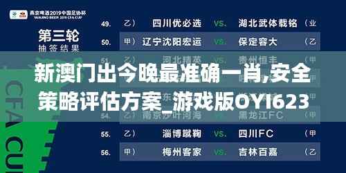 新澳门出今晚最准确一肖,安全策略评估方案_游戏版OYI623.06
