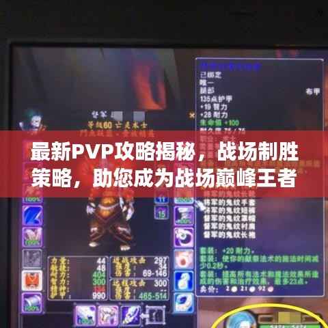 最新PVP攻略揭秘,战场制胜策略,助您成为战场巅峰王者!