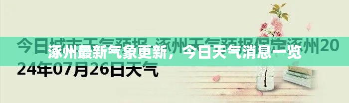 涿州最新气象更新,今日天气消息一览